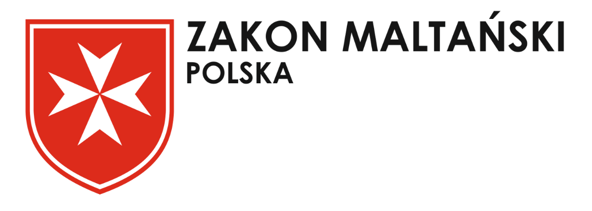 Zakon Maltański logo: czerwona tarcza z białym, ośmioramiennym krzyżem